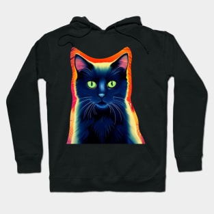 Black Cat on Orange Hoodie